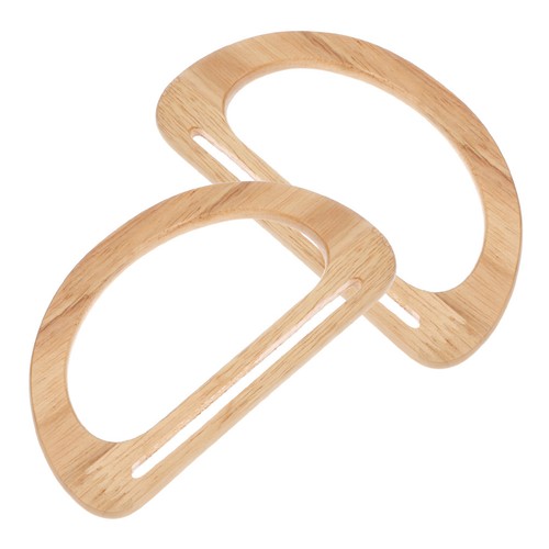Beige wooden purse handles - wooden,