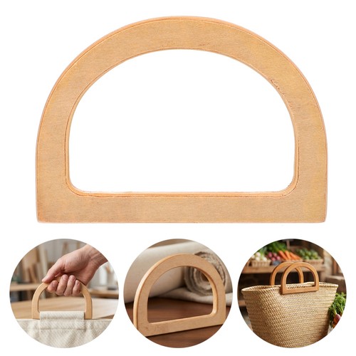 Khaki wooden bag handles - khaki,