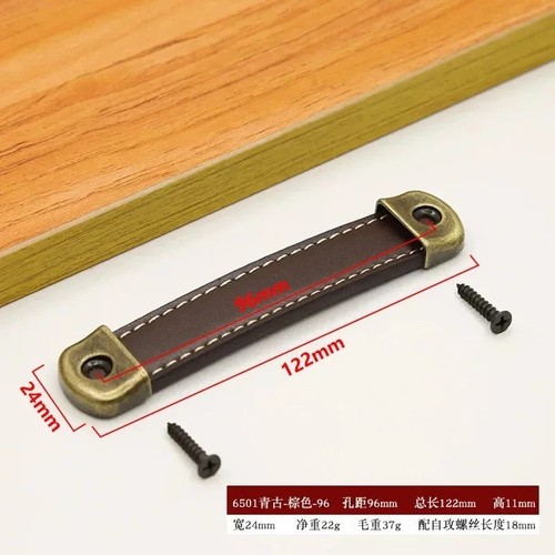 Leather handle with screws - leather,
